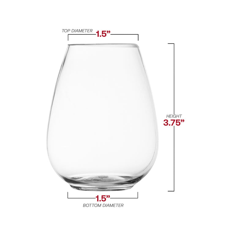 Clear Elegant Stemless Plastic Wine Glasses