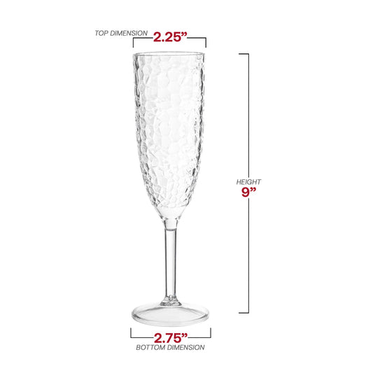 8 oz. Crystal Disposable Plastic Champagne Flutes