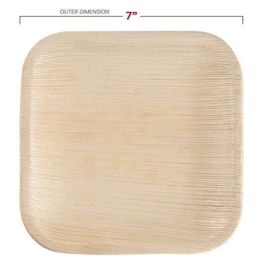 7" Square Palm Leaf Eco-Friendly Disposable Appetizer/Salad Plates