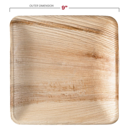 9" Square Palm Leaf Eco-Friendly Disposable Buffet Plates