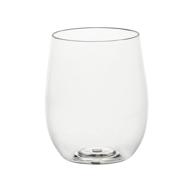 Clear Elegant Stemless Plastic Wine Glasses