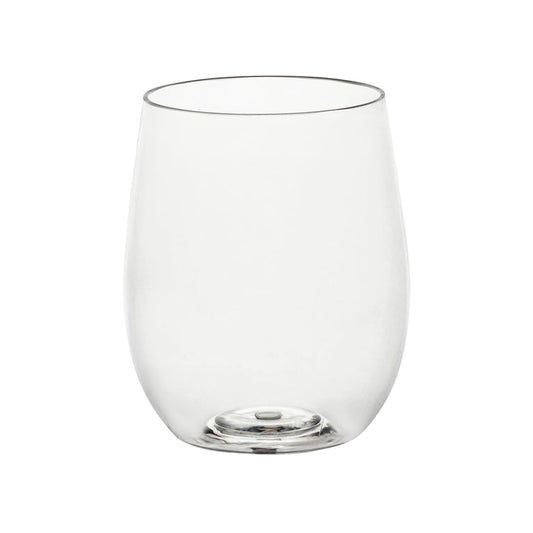 Clear Elegant Stemless Plastic Wine Glasses