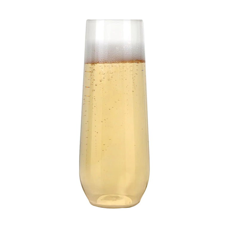 Clear Elegant Stemless Plastic Wine Glasses