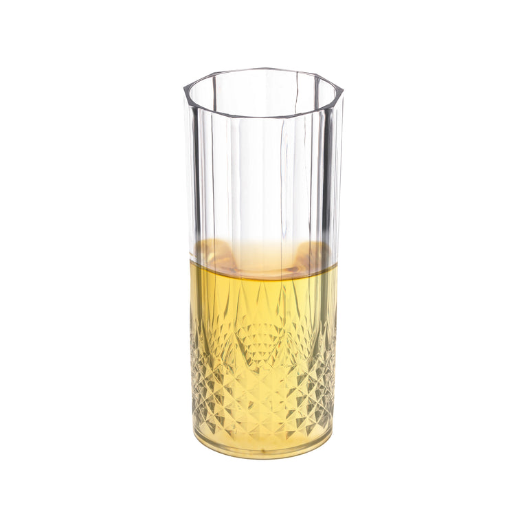 14 oz. Clear Crystal Cut High Ball Plastic Glasses
