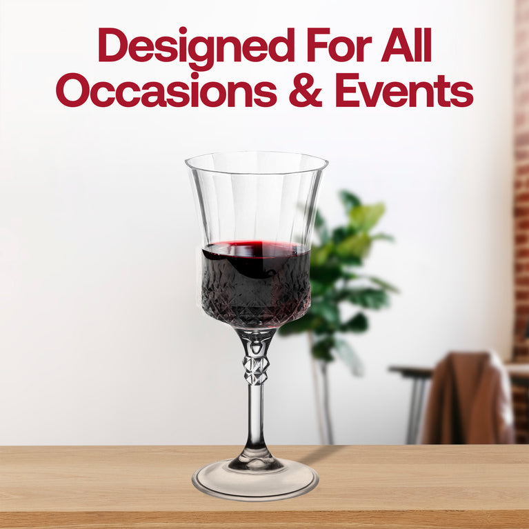 11 oz. Crystal Cut Plastic Wine Goblets