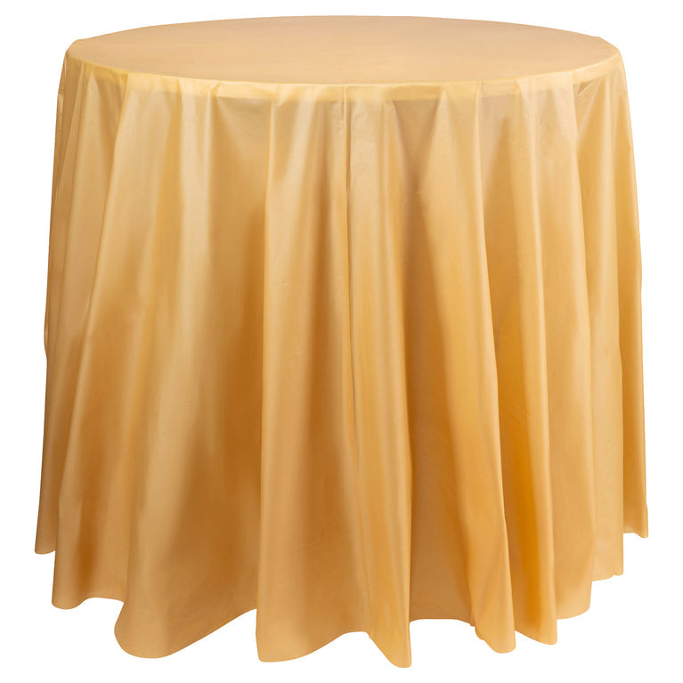 Round Disposable Plastic Tablecloth – 84″ Diameter (Individually Folded)