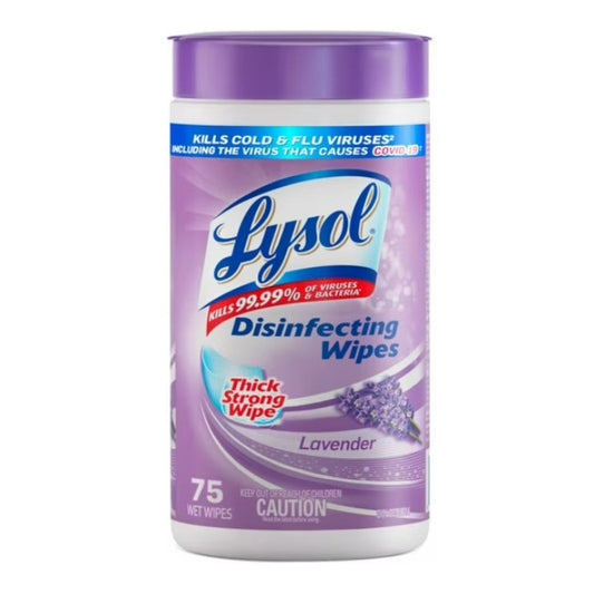 LYSOL DISINFECTING WIPES LAVENDER 6/75 CT