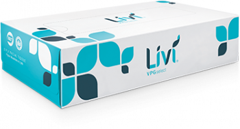 11513 Livi VPG Facial Tissue White 2 ply Flat Box 8.37"x8.07" 100 Sheets 30/100 cs