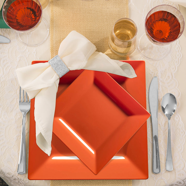 Square Plastic Plates Value Set