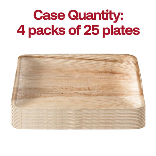 4" Square Palm Leaf Eco-Friendly Disposable Pastry  Plates