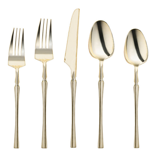 Shiny Gold Moderno Disposable Plastic Cutlery