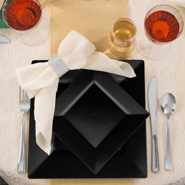 Square Plastic Plates Value Set