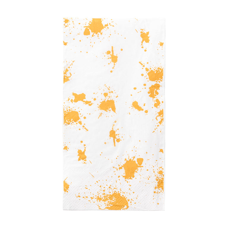 White with Gold Paint Splatter Paper Dinner Napkins