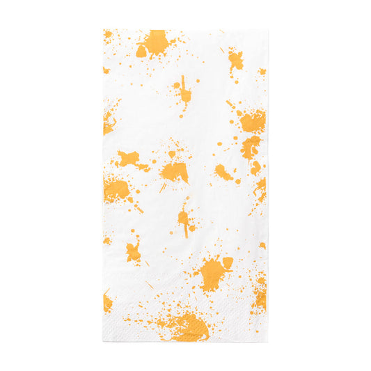 White with Gold Paint Splatter Paper Dinner Napkins