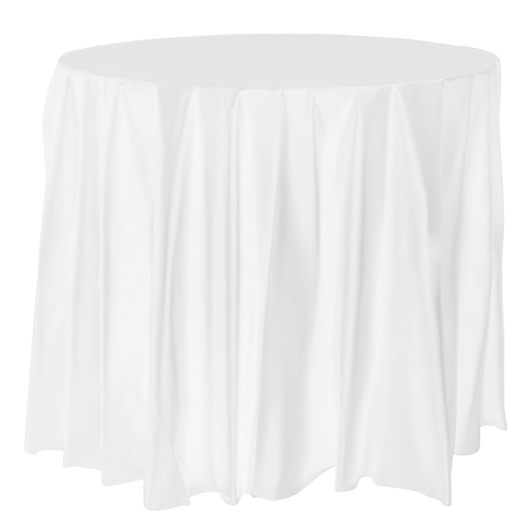 Round Disposable Plastic Tablecloth – 84″ Diameter (Individually Folded)