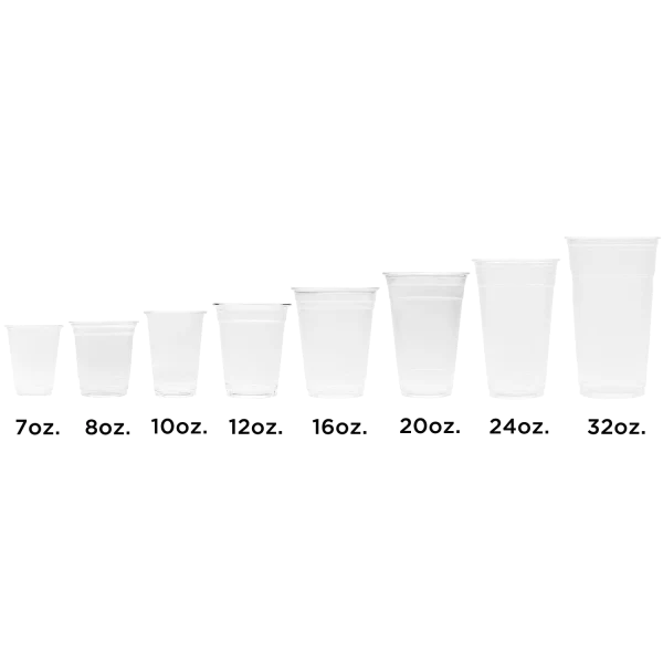 Clear PET Plastic Cold Cups – Clear, 98mm Rim